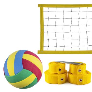 Imagem de Kit Rede de Vôlei 8 metros + Marcação Amarelo + Bola-Unissex