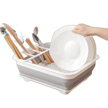 Imagem de Escorredor Louças Prato Retrátil Silicone Retrátil Secador