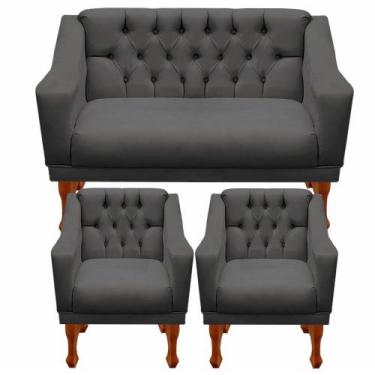 Imagem de Kit Grécia Sofá Namoradeira 2 Lugares + 2 Poltronas Conjunto Estofado 