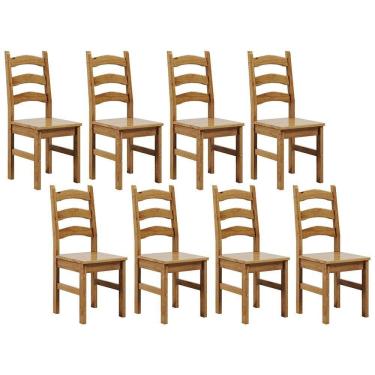 Imagem de Kit 8 Cadeiras em Madeira Maciça Napoli Espresso Móveis Nogueira