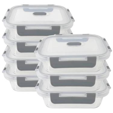 Imagem de Kit 7 Pote de Vidro Marmita Tampa Hermética 640mL - Sular