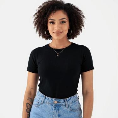 Imagem de Blusa Blusinha Feminina Suplex Duplo Básica Elegante Blogueira Tendenc