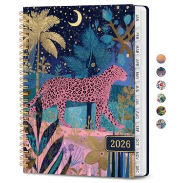 Imagem de Agenda 2026, agenda semanal e mensal estética para mulheres, janeiro de 2026 a dezembro de 2026, livro de calendário de capa dura 2026 com abas mensais, bolso interno, perfeito para escritório, casa