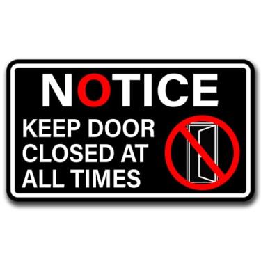 Imagem de Placa para manter a porta fechada, à prova d'água e resistente a raios UV, mantenha a porta fechada em todos os momentos, adesivo para local de trabalho, casa, escritório
