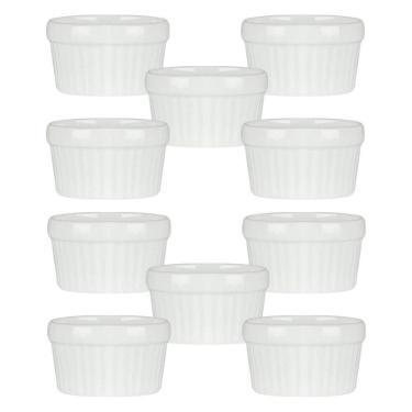 Imagem de 10 Ramekin De Porcelana Classic Branco 6Cm X 4Cm Lyor