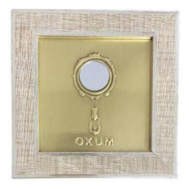 Imagem de Quadro Oxum Orixá Madeira Carvalho e Metal 13 x13 cm