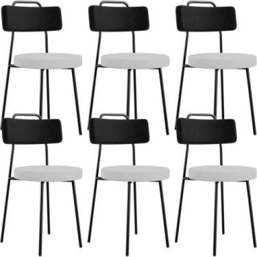 Imagem de Kit 06 Cadeiras Decorativa Estofada Sala Jantar Barcelona L02 material