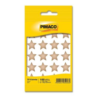 Imagem de Etiqueta adesiva TP18 Estrela ouro Pimaco
