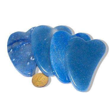 Imagem de Massageador Gua Sha de Quartzo Azul Natural - 50g - 70mm - CristaisdeC