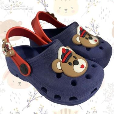 Imagem de Sandália Infantil Masculina Babuche Estampa de Capitão Urso Leve e Con