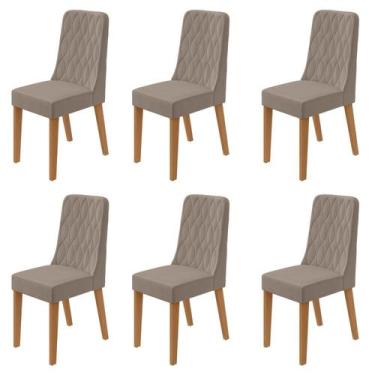 Imagem de Kit com 6 Cadeiras para Sala de Jantar Estofadas Luar - Móveis Lopas
