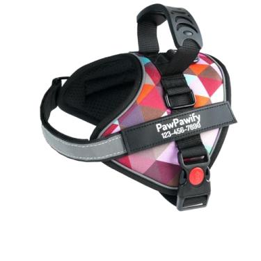 Imagem de Peitoral essencial personalizado para cães, colete personalizado para animais de estimação com nome e número de telefone, sem asfixia, refletivo, ajustável e acolchoado, fácil de caminhar e treinar