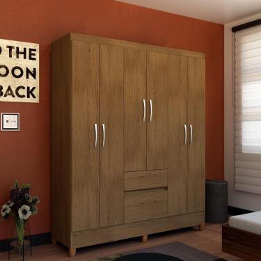 Imagem de Guarda-Roupa Casal Bartira New Brusque 6 Portas 2 Gavetas Pintura UV 