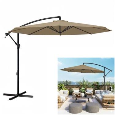 Imagem de Ombrelone Lateral Suspenso 3m Guarda Sol Piscina Jardim Kauai Cinza Qu