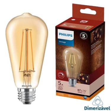 Imagem de Lampada Filamento Philips ST64 Dimerizavel 5w 110V 2200K