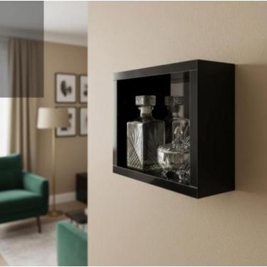 Imagem de Nicho Para Sala Vidro Preto Decoração - Inova Decor