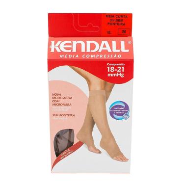 Imagem de Meia Panturrilha (3/4) Kendall Feminina Média Compressão (18-21mmHg) Ponteira Aberta Tamanho M Cor 