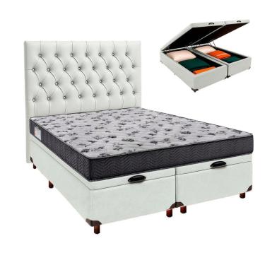 Imagem de Cama + Bau Blindado E Colchão Ortobom D33 Casal - Iso100 + Cabeceira