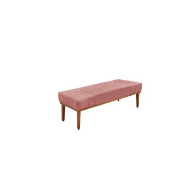 Imagem de Recamier Calçadeira Decorativo Gênova 1,40 cm Veludo Rosa - Montanaris Decor