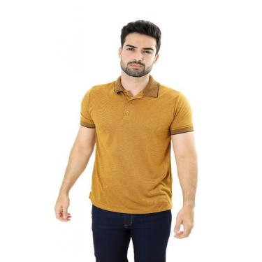 Imagem de Camiseta Masculina Gola Polo Ouro Piquet Prime Furta-cor Maquinetado