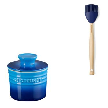 Imagem de KIT LE CREUSET POTE DE MANTEIGA E PINCEL DE SILICONE CRAFT AZURE BLUE