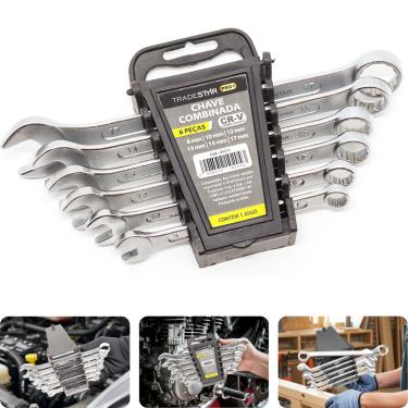 Imagem de Jogo Chave Combinada 8 - 17 mm 6 Peças CR-V Tradestar