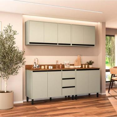 Imagem de Cozinha Modulada 4 Peças com Tampos Koya Politorno, Verde