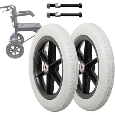 Imagem de 2x Rodas Traseiras De Substituição Para Cadeira De Rodas, Conjunto De Rodízio De 12in, Pneus Sólidos Roda Traseira, Silencioso, Roda Resistente Ao Desgaste, Com Paraf, Gris, 30cm-12inch