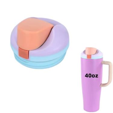 Imagem de Tampa de substituição compatível com garrafa de água Owala FreeSip Sway de 850 g 1134 g (roxo, para copo Owala FreeSip de 1,18 l com alça)