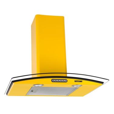 Imagem de Coifa De Parede 60cm Vidro Curvo Slim Fogatti Amarelo 220V