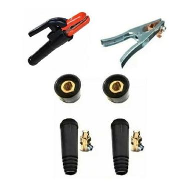 Imagem de Porta Eletrodo, Engate 9mm, Garra Negativa - Kit Solda