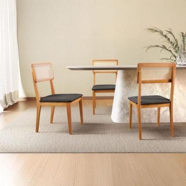 Imagem de Kit com 8 Cadeiras de Jantar Ava com Encosto de Telinha - Zurc Decor