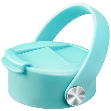 Imagem de Soledea Tampa flip para Hydro Flask boca larga 32 1,134 g com alça flexível, tampa de café de substituição para Hydro Flask, Simple Modern, ThermoFlask e mais garrafas de água de 350 ml - verde, 1