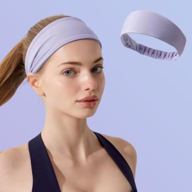 Imagem de Faixa elástica esportiva feminina para treino, fitness, respirável, absorvente de suor para corrida, ioga, academia