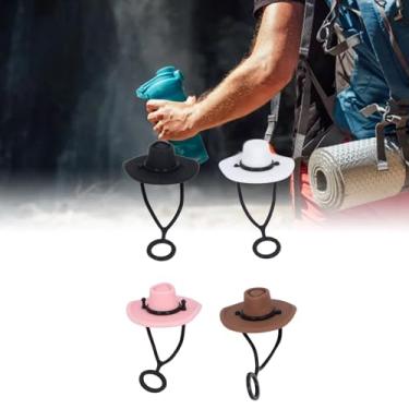 Imagem de Capa de ponta de palha em forma de chapéu de silicone, tampa reutilizável à prova de vazamento com canudos secundários de 10 mm/0,4 pol para copo Stanley (8 peças)