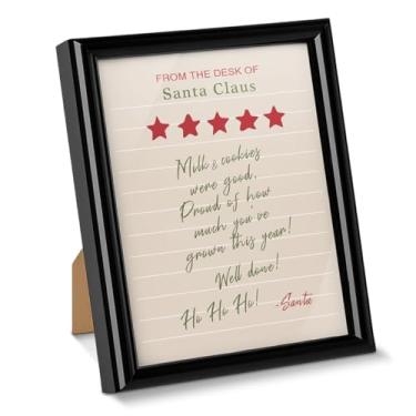 Imagem de Arte de parede emoldurada de Natal engraçada, decoração de quarto infantil, moderno, classificação de notas de Papai Noel, pôster, decoração de Natal para parede e mesa de casa, 15 x 20 cm - Bem feito