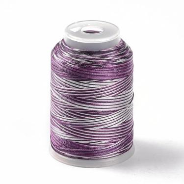 Imagem de 1 rolo 0,3 mm segmento tingido fio fio de nylon roxo trançado chinês cordão de cetim corda de rattail para pulseiras de macramê faça você mesmo, artesanato de joias (546,81 metros/rolo)