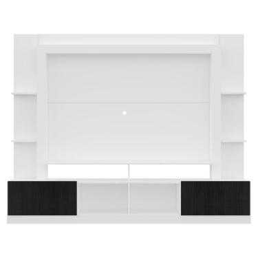 Imagem de Rack Estante com Painel Tv 65 e 2 Portas Oslo Branco preto