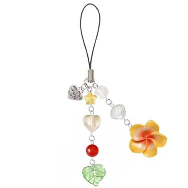 Imagem de Amuletos de telefone com flores de hibisco, lindas flores tropicais havaianas Y2K, correias para celular artificiais, estrela, coração, contas, verão, flores, acessórios de praia, decoração kawaii