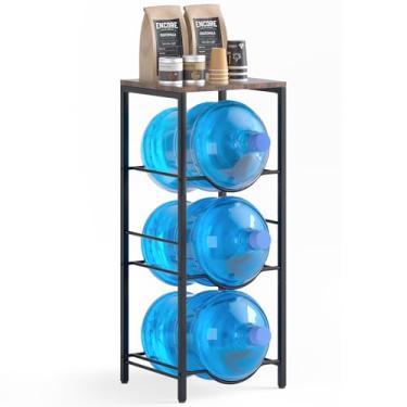 Imagem de Klvied Suporte de jarro de água de 5 galões, rack de jarro de água de 3 camadas com prateleira superior, suporte de jarro de água resistente para cozinha, escritório, sala de estar
