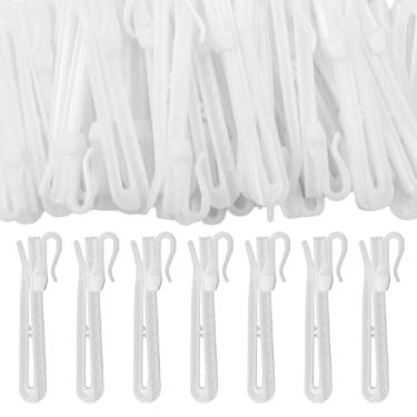 Imagem de LC LICTOP 80 ganchos de cortina com pregas ajustáveis, ganchos de cortina em forma de S de 8,5 cm para cortinas plissadas, clipes de cortina de plástico para cortinas de chuveiro de banheiro de hotel