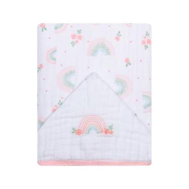 Imagem de Toalha Banhão com Capuz 3 Camadas, Tecido Macio para Banho e Relaxamento, 90x75 cm(Arco de Flores)