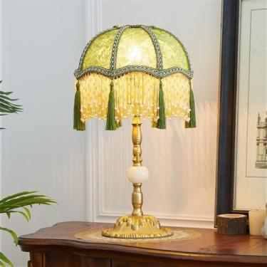 Imagem de Luminária de mesa francesa de luxo com LED, estilo retrô americano, para sala de estar, quarto, escritório, casa de campo ou hotel, com franjas criativas, estilo campestre europeu (modelo 32