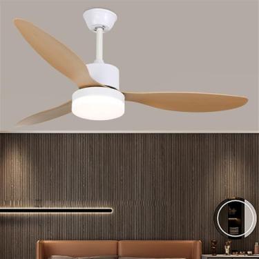 Imagem de Ventilador de teto moderno nórdico com controle remoto, luminária elétrica de luxo para sala de estar, restaurante, quarto, escritório, hotel e villa, com LED (Estilo 31, 1 unidade)