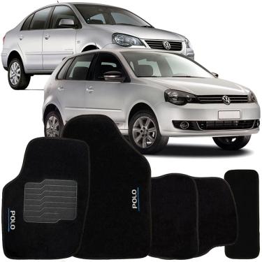 Imagem de Jogo de Tapete Automotivo Carpete Polo 2003 à 2015 Soft Logo Bordado 5 Peças