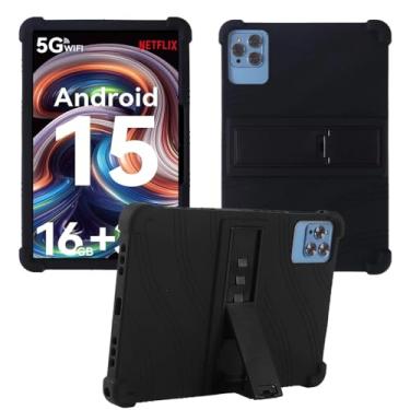 Imagem de Capa para tablet Android de 10,1 polegadas para Callsky-Tab Cpad 10, capa universal de silicone macio para tablets aiprotablet C20e/Moderness MB1001/DOOGEE U10/Onn de 10,1 polegadas (preto)