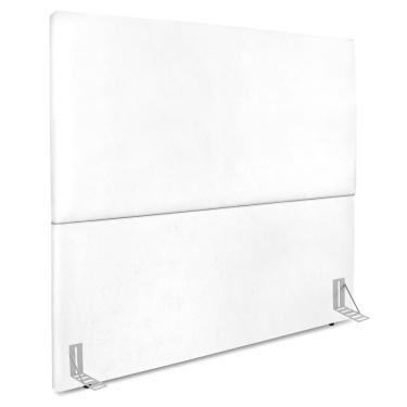 Imagem de Cabeceira Para Cama Box Luna Queen Corino Branco 160x120x10cm Arte Das Cabeceiras