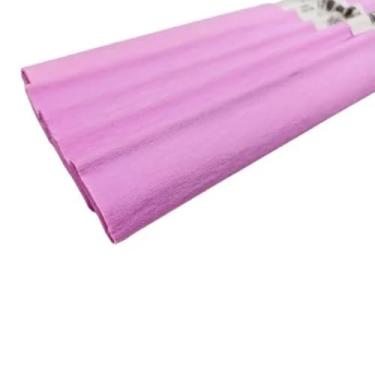 Imagem de Papel Crepom em Rolo, 48cm x 2m, Kit com 10 Unidades, Varias Cores Disponíveis (Rosa Claro)