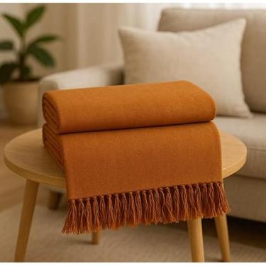 Imagem de Manta Para Sofá Gigante Luxo KING Manta Decorativa Premium 100% Algodão – Capa Protetora e Decorativa para Sofá Cama ou Sala (Pop 2,10mx1,40 CARAMELO)