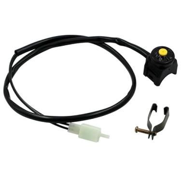 Imagem de Interruptor universal para motocicleta, botão vermelho, buzina para iniciantes, bicicleta suja UTV Dual Sport para barras montadas no guidão de 22 mm (botão amarelo)